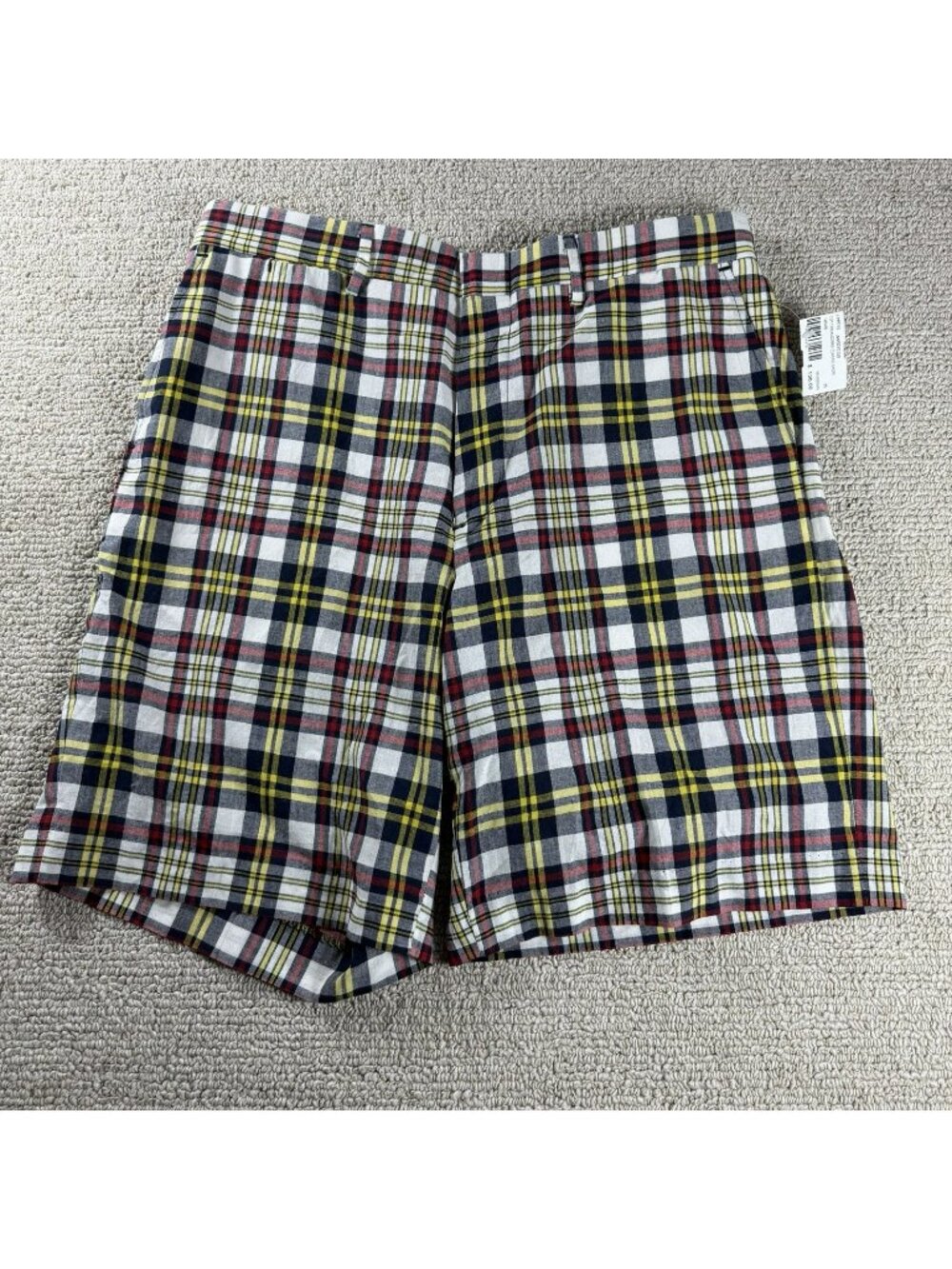 J Press Cotton Plaid Madras Shorts Multicolor Made in USA Men’s Size 35 x 9